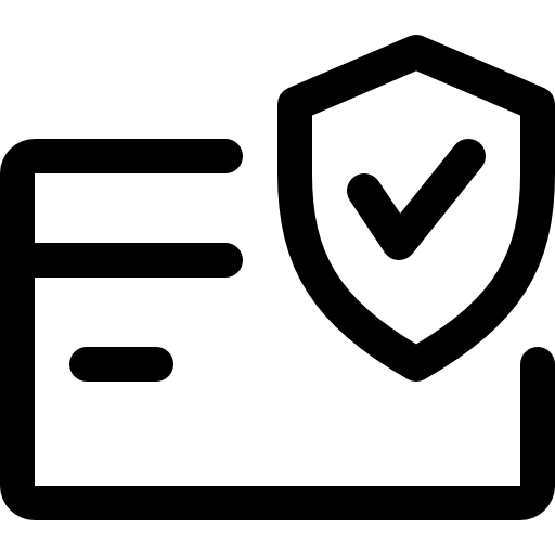 Credit card icon with shield, symbolizing secure payment transactions for eCommerce mobile apps.