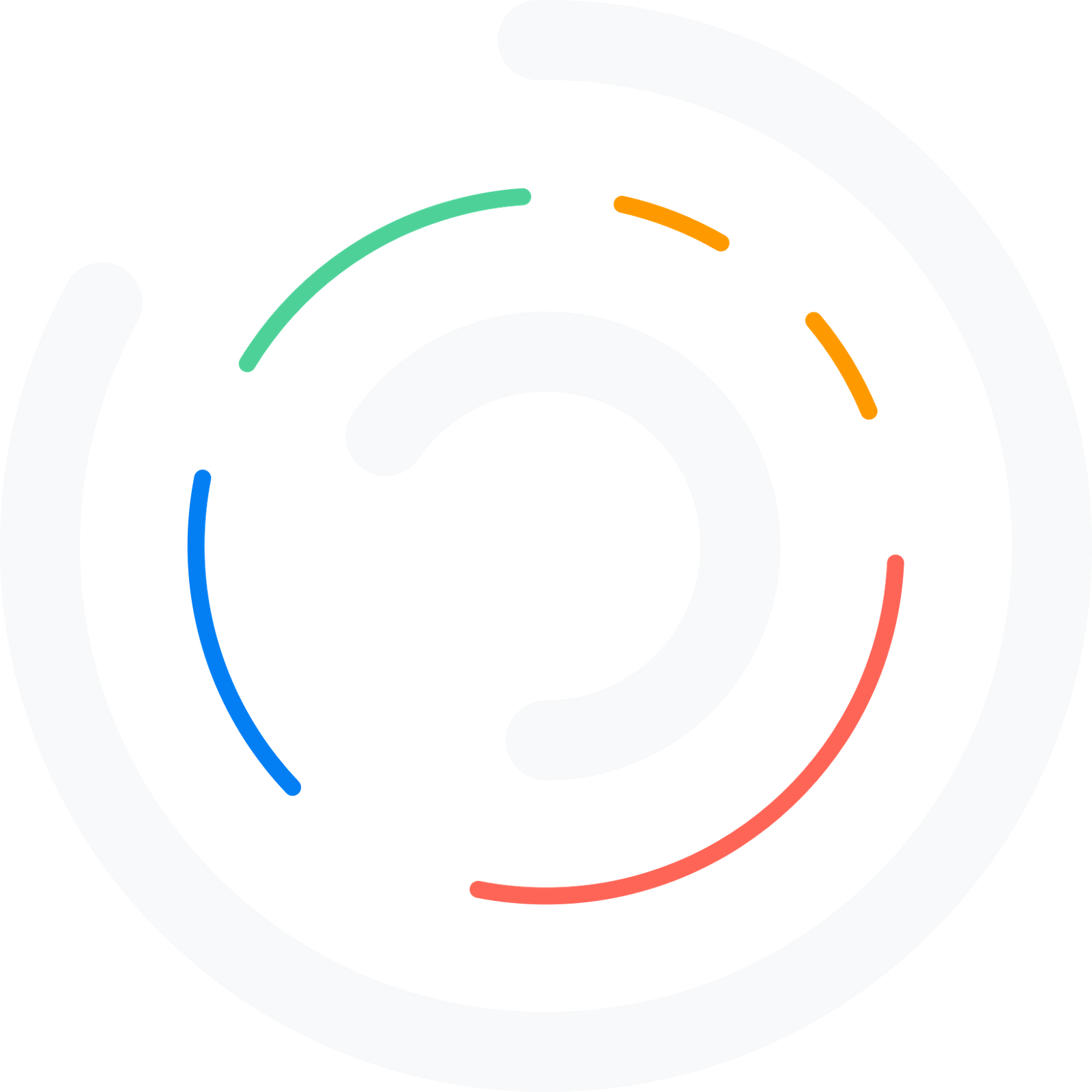 Abstract circular design with colorful lines, symbolizing creativity and seamless customization, relevant to Marketania's digital services and web design offerings.